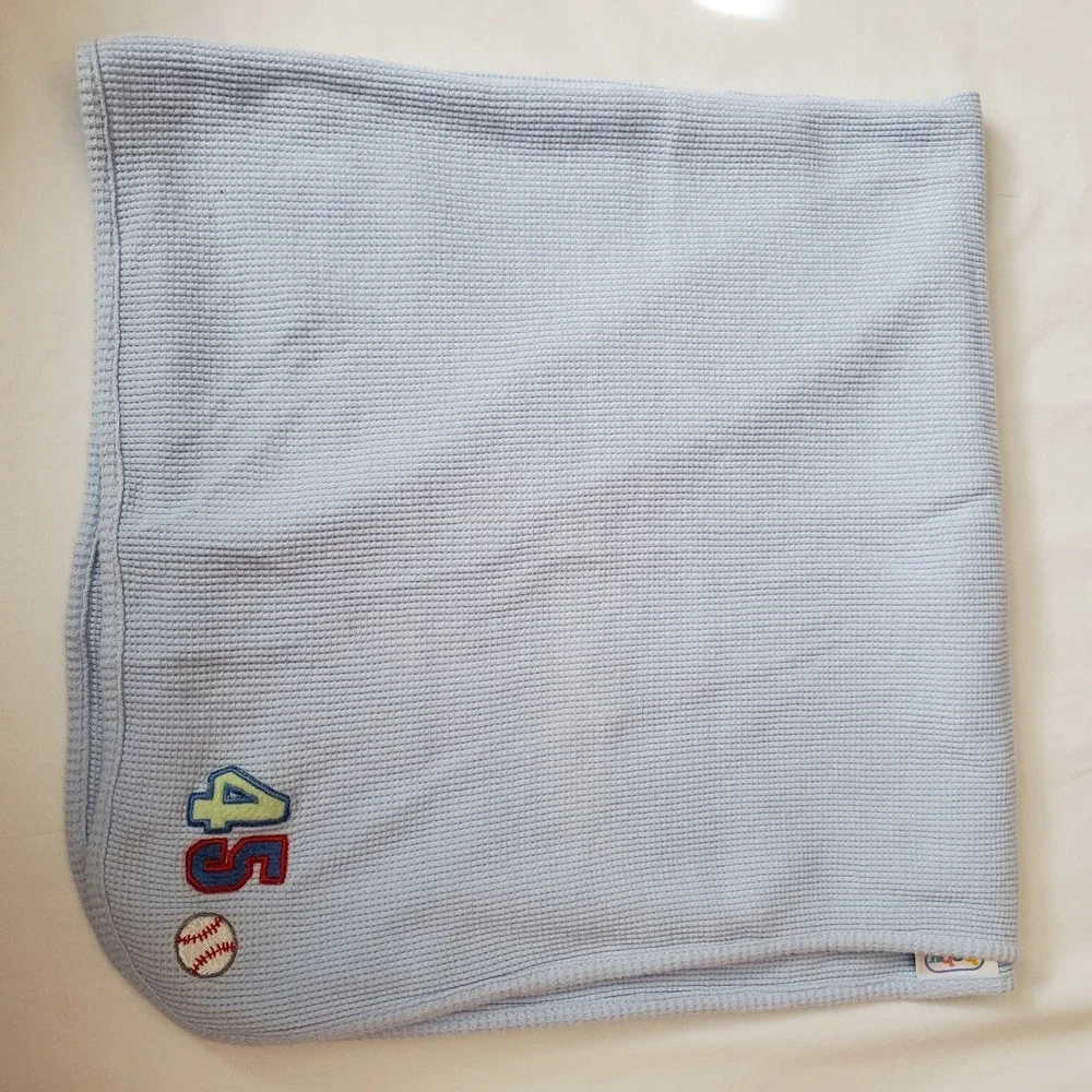 Baby Connection 45 Baseball‎ Baby Blanket Thermal Waffle Weave Blue Red Green